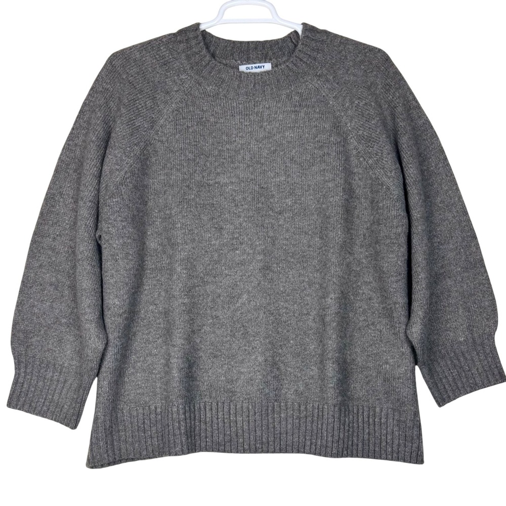 Old Navy Cozy Pullover Rib Knit Crewneck Sweater Womens 3X Mushroom Slouchy Soft